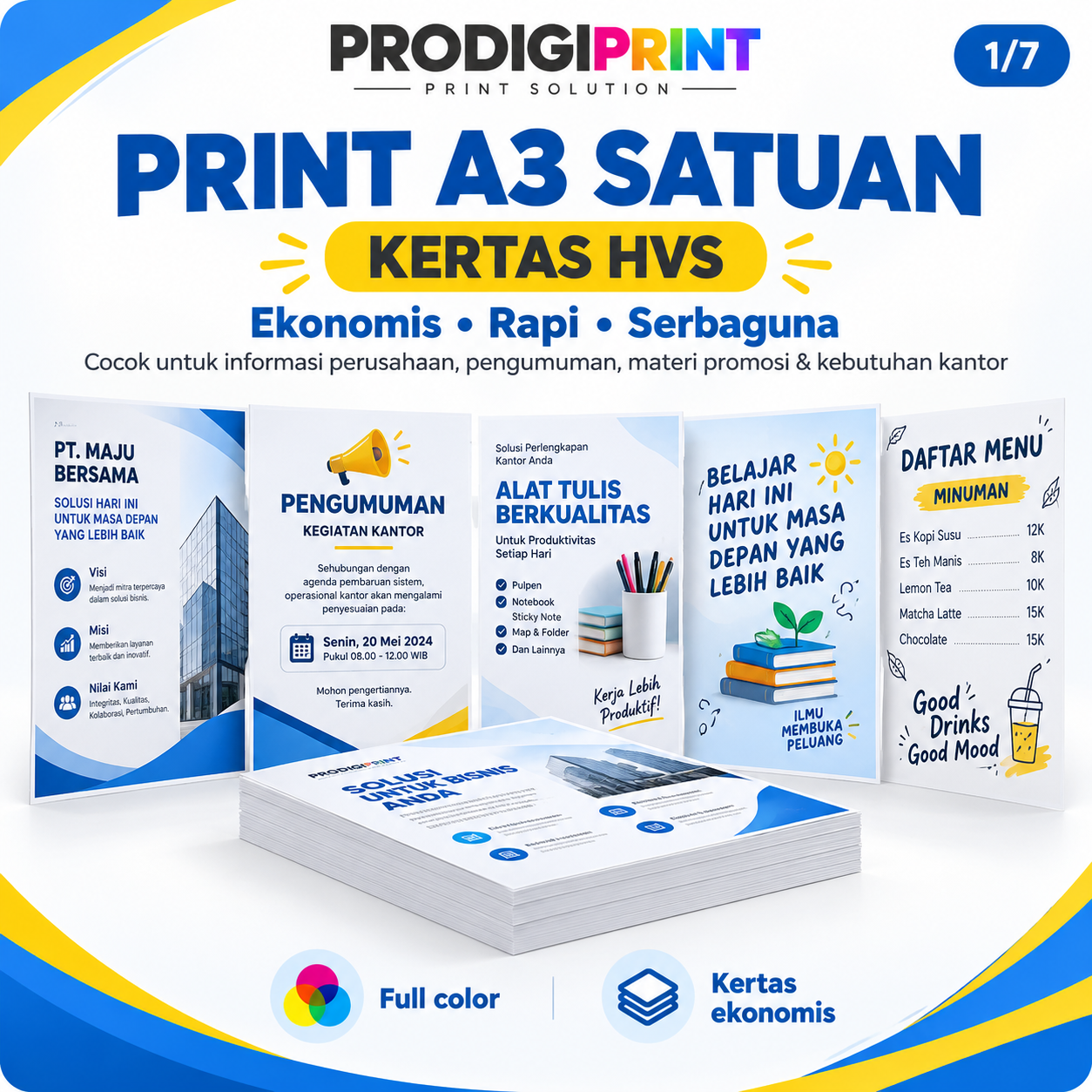 Print Warna HVS perlembar A3