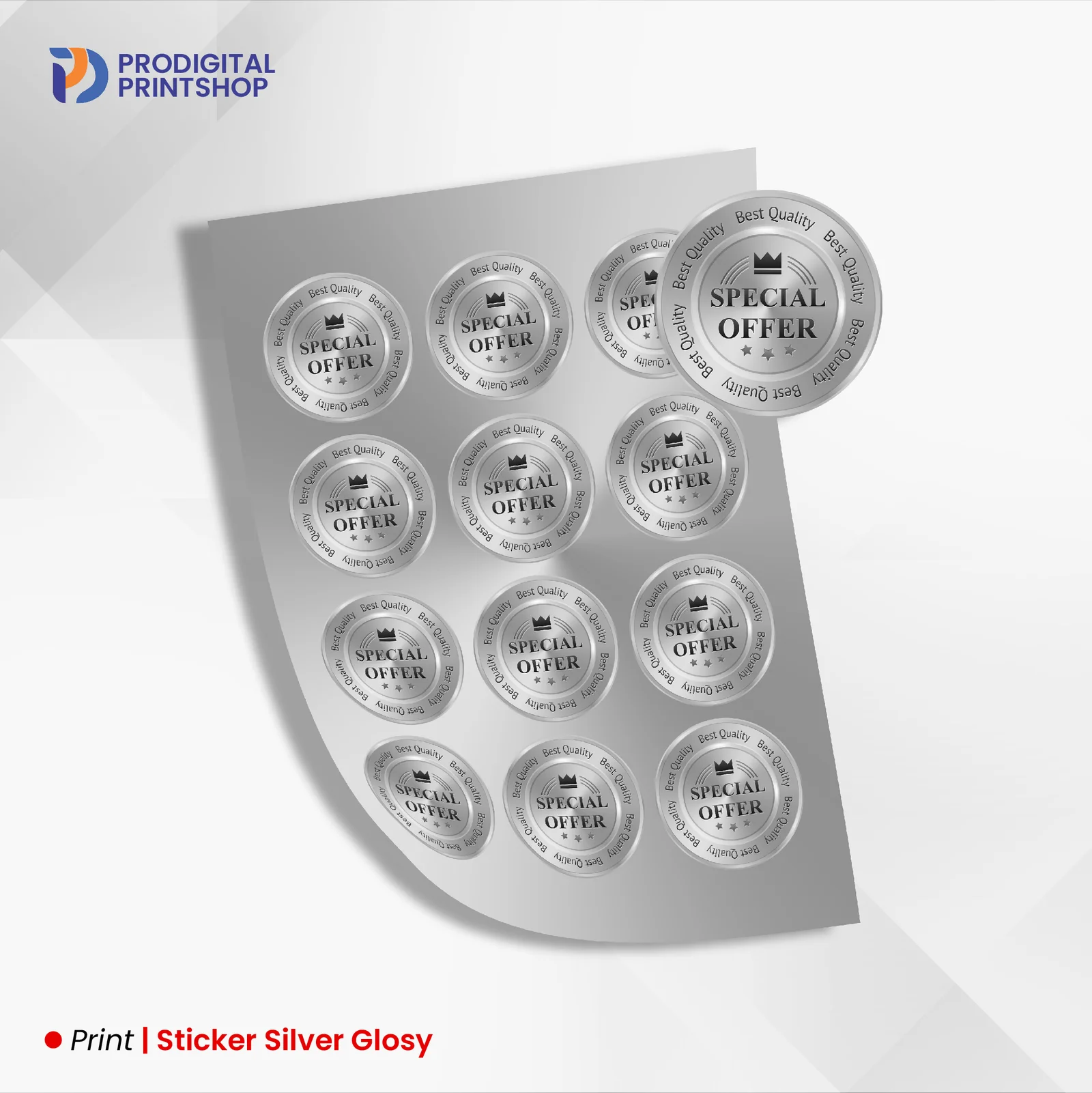Sticker Silver Glossy