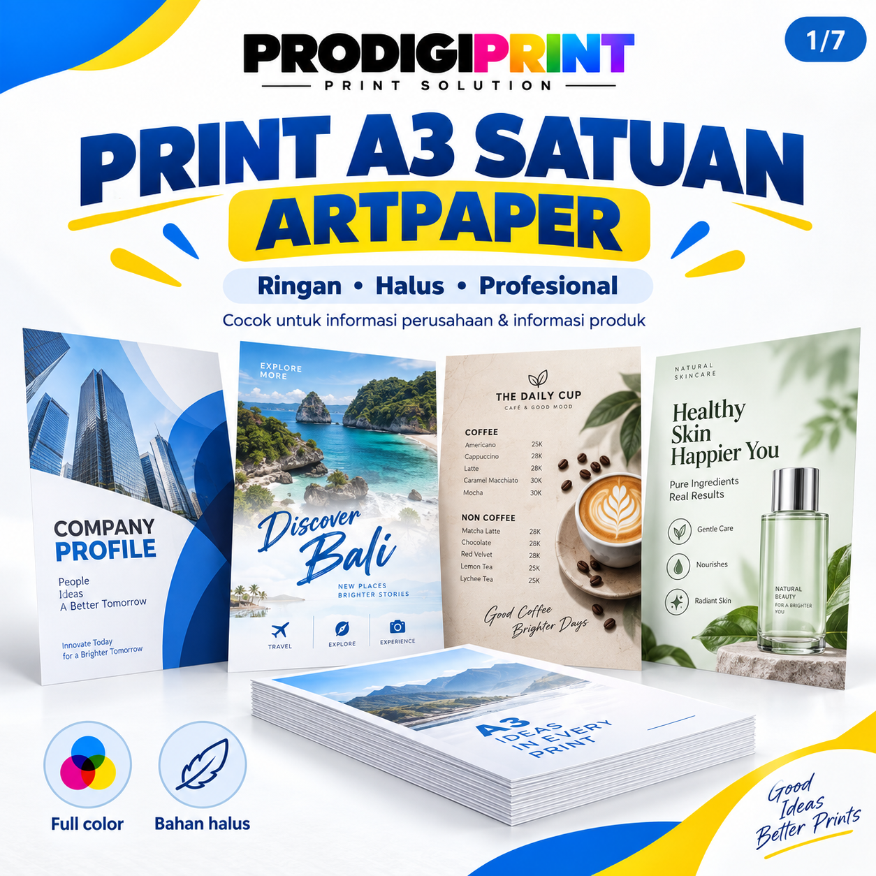 Print Warna Art Paper Perlembar A3
